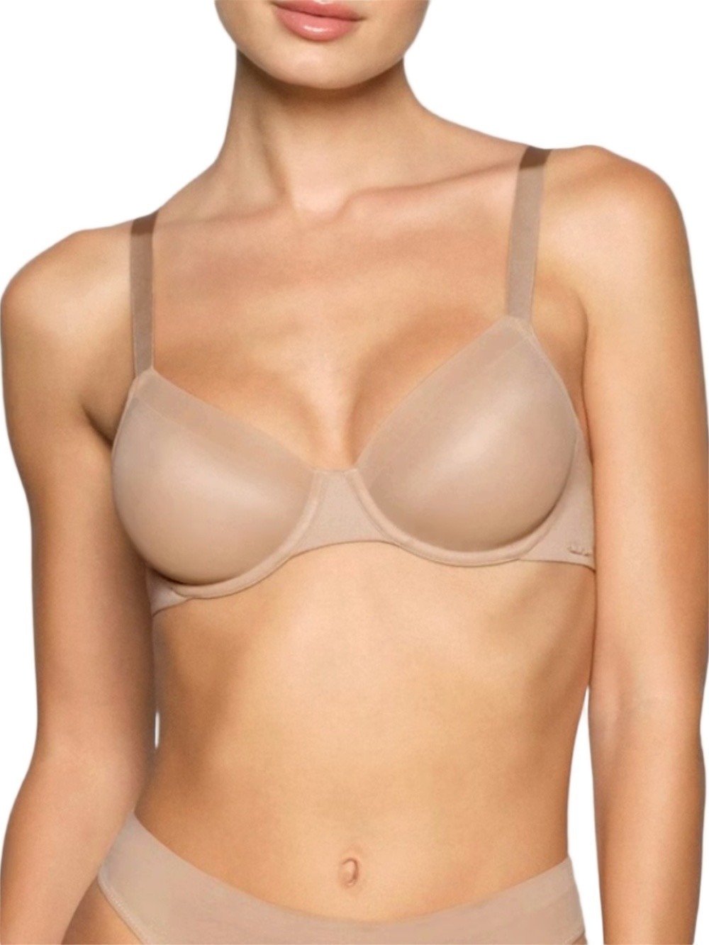 SKIMS No Show Unlined Demi bra in clay beige 32 D